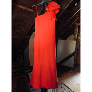 Red One Shoulder Evening Gown